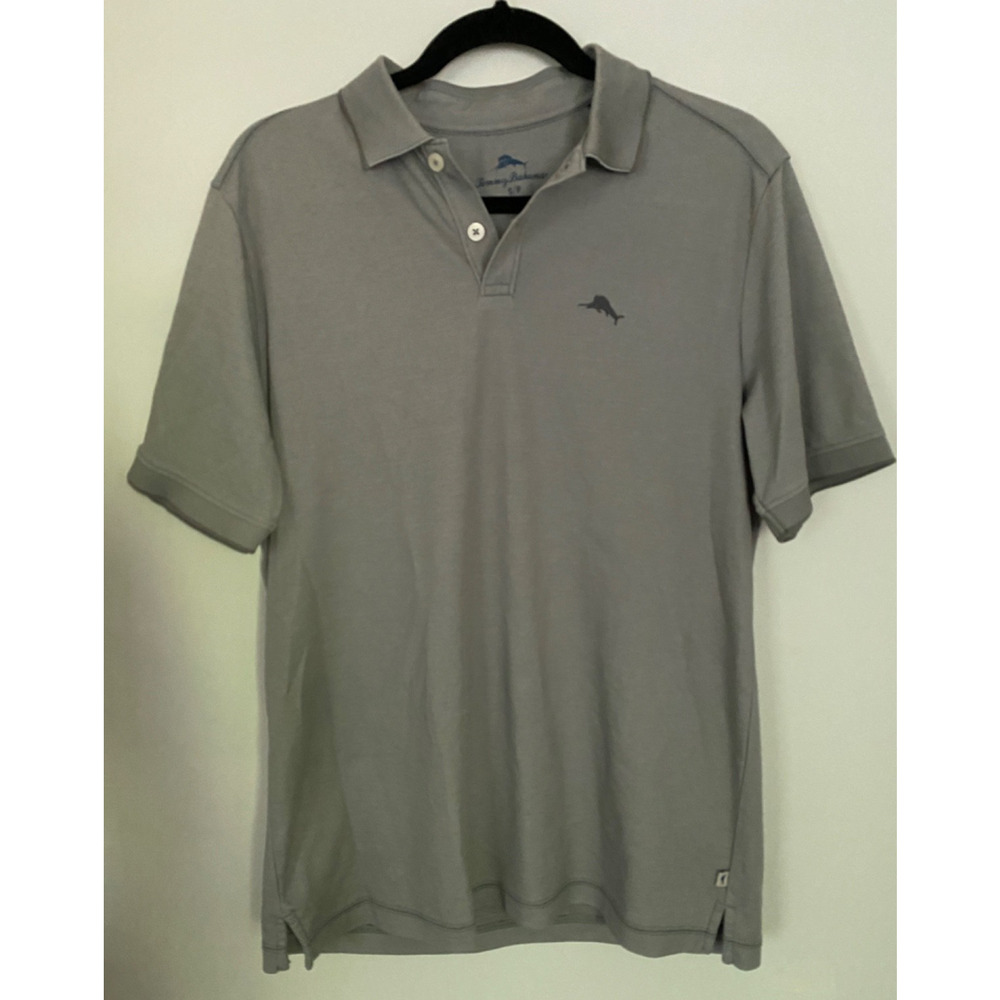 Tommy Bahama Bala Shark Short Sleeve Polo Size S Resort Athleisure Golf Gray